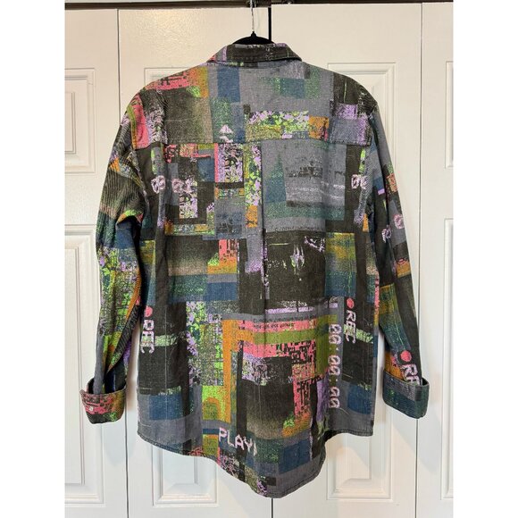 BDG Eclectic VHS Print Oversized Denim Shirt Jacket - Picture 5 of 8